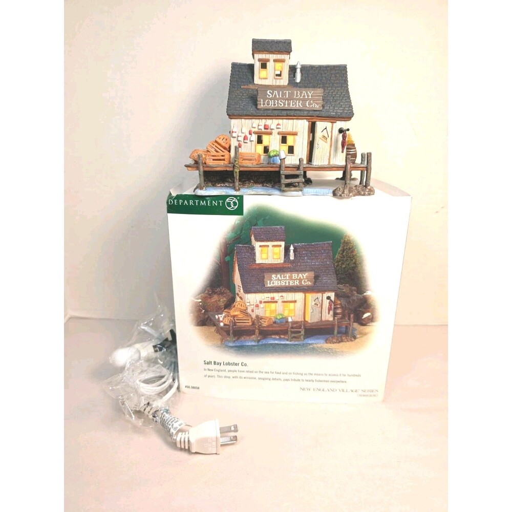 Dept 56 New England Village Series Salt Bay Lobster Co W/Cord 2002 Retired